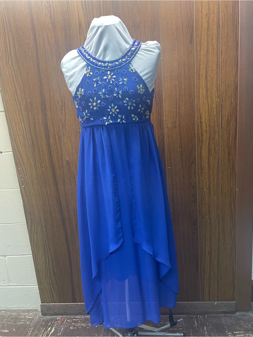 Ladies Navy Blue Embellished Party Dress